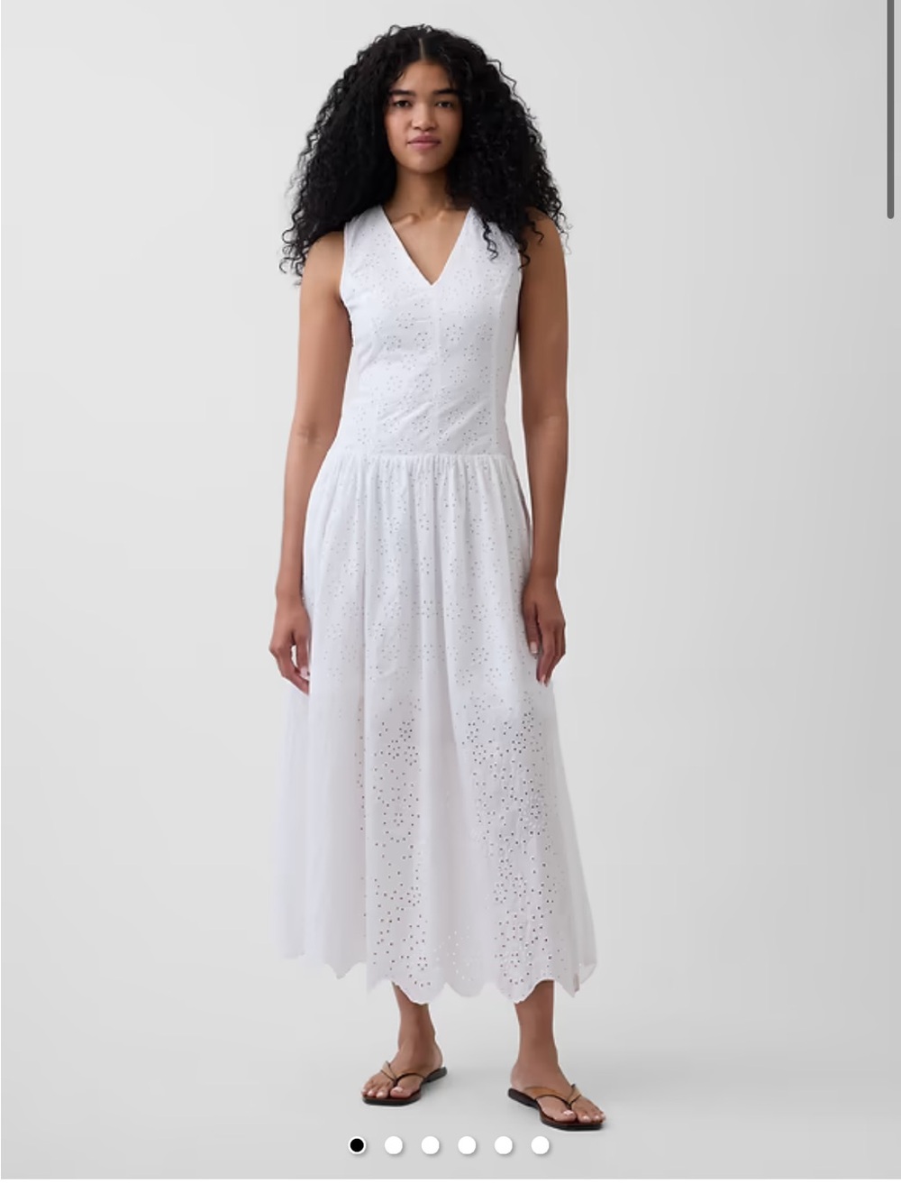 NWT white eyelet drop waist maxi dress from GAP size xs